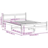 vidaXL Okvir kreveta bez madraca bijeli 120 x 200 cm masivna borovina | shoptok.hr