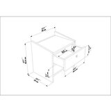 Hanah home noćni ormarić berlin walnut hazeran | ePonuda.com