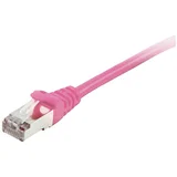605589 RJ45 omrežni kabel\, Patch kabel CAT 6 S/FTP 20.00 m roza pozlačeni konektorji 1 kos, (20421381)