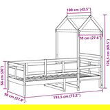  Dnevni krevet s krovom 90 x 190 cm od masivne borovine | shoptok.hr