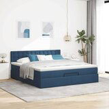 vidaXL Otomanski krevet s madracem i LED plavi 160x200cm tkanine | shoptok.hr