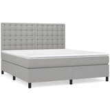 vidaXL Box spring postelja z vzmetnico svetlo siva 180x200 cm blago, (20846770) Cene