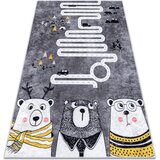 RugsX Preproge JUNIOR 51974.802 pralna preproga Medvedi, živali, 200x290 cm Siva | Shoptok.si