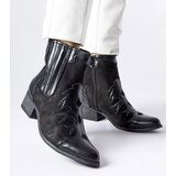 Gemre Black low block heel cowboy boots Henriette | Shoptok.si