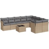  10-dijelni set vrtnih sofa s jastucima bež od poliratana | shoptok.hr