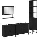  Set namještaja za kupaonicu 4 kom. Crna 33 x 33 x 185,5 cm | shoptok.hr
