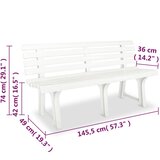  Vrtna klupa 145,5 cm plastična bijela | Eponuda.ba