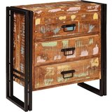 vidaXL Strani šal s predalom Rjava 66 x 33 x 70 cm trden predelan les | Shoptok.si