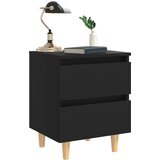  Noćni ormarić s nogama od masivne borovine crni 40 x 35 x 50 cm | shoptok.hr