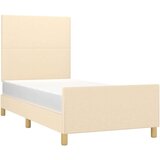  Okvir za krevet s uzglavljem krem 80x200 cm od tkanine | shoptok.hr