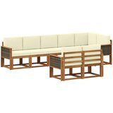 vidaXL Zunanja garnitura za sedenje 8 pcs Naravna in smetana Poliester, (5000281961) | Shoptok.si