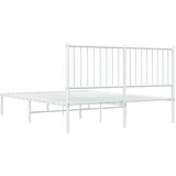  Metalni okvir za krevet s uzglavljem bijeli 135x190 cm | shoptok.hr