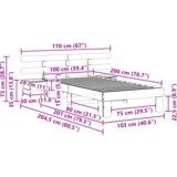  Krevetna konstrukcija Bijelo 100 x 200 cm Čvrsta borova drva | shoptok.hr