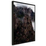  Slika - Heart of Mountain Landscape (1-part) - Clouds Amid Rocks 60x90 U crnom drvenom okviru | shoptok.hr