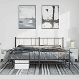 Metalni okvir kreveta uzglavlje i podnožje crni 183x213 cm | shoptok.hr