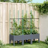 vidaXL Vrtna sadilica s rešetkom siva 120 x 40 x 142,5 cm PP Cijene