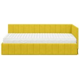 Kutni krevetni okvir s madracem 2 kom. Žuta 90 x 190 cm Baršun | Shoptok.si