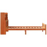  Knjižna postelja brez vzmetnice vošč. rjava 75x190 cm borovina, (21653599) | Shoptok.si