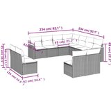  11-dijelni set vrtnih sofa s jastucima bež od poliratana | shoptok.hr