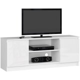 AKORD RTV KABINET 140 cm 2D 1P BELO ACRILIK VISOKI SJAJ, (21713927) Cene