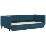  Dnevni krevet na razvlačenje s ladicama plavi 90x200 cm baršun | shoptok.hr