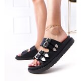 Gemre Black women's slides with decorative buckles Fetta | ePonuda.com