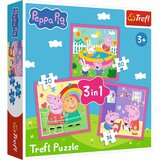 Trefl Peppa prašiček - 3 v 1 20, 36, 50 delni puzzle - | Shoptok.si