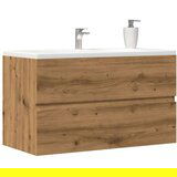 vidaXL Kupaonski viseći ormarić boja hrasta 80 x 38,5 x 45 cm drveni Cijene