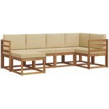  Set vanjskih sofa 6 kom. Prirodna i bež Smeđa 245 x 126,5 x 73 cm | shoptok.hr