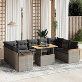vidaXL 10-dijelni set vrtnih sofa od poliratana s jastucima sivi | shoptok.hr
