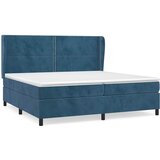  s oprugama i madracem tamnoplavi 200x200 cm baršunasti | shoptok.hr