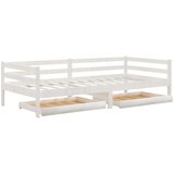 vidaXL Dnevna postelja s predali 90x200 cm bela trdna borovina | Shoptok.si