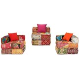  Modularni tabure za 3 osobe od tkanine s patchworkom | shoptok.hr