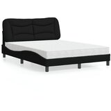 The Living Store Postelja z vzmetnico črna 140x200 cm blago - Postelja, (21611353) | Shoptok.si