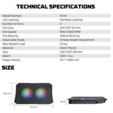 Fantech Laptop Cooler NC14 RGB crni | Eponuda.com