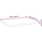 vidaXL Ploča za radni stol neobrađena 100x80x4 cm od bagremovog drva | shoptok.hr