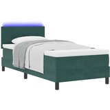  LED Box Spring Krevet Tamnozelena 80 x 200 cm Baršun | shoptok.hr