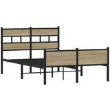 vidaXL Posteljni okvir brez vzmetnice hrast 120x200 cm inženirski les | Shoptok.si