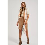 Marisse Orange Checkered Scarf With Fringes Cene