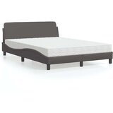 vidaXL Postelja z vzmetnico siva 140x200 cm umetno usnje | Shoptok.si