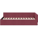  Kutni okvir kreveta Vinska crvena 90 cm x 190 cm tkanina | shoptok.hr