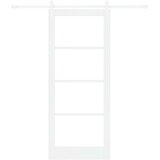  Klizna vrata 83 x 202 cm Masivna borovina i staklo Bijelo | shoptok.hr