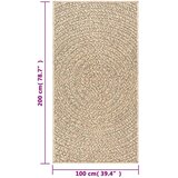 vidaXL Tepih ZIZUR 100 x 200 cm s izgledom jute unutarnji i vanjski | shoptok.hr