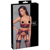 Cottelli Bondage - Komplet grudnjaka od mat čipke (crveni) - L | shoptok.hr