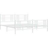 Metalni okvir kreveta uzglavlje i podnožje bijeli 183x213 cm | shoptok.hr