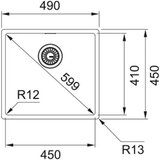 Franke 127.0395.014 Box BXX 210/110-45 pomivalno korito iz nerjavnega jekla | Shoptok.si