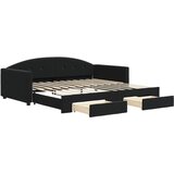 vidaXL dnevni krevet na razvlačenje s ladicama crni 80 x 200 cm baršun | shoptok.hr