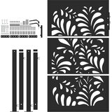  Vrtna vrata crna 100x150 cm čelični valoviti dizajn | shoptok.hr
