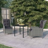  3-dijelni vrtni blagovaonski set svjetlosivi Siva Dužina stola 80 cm | Shoptok.si