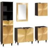 vidaXL Kompleti pohištva za kopalnico s predalom 5 pcs Črna in zlata | Shoptok.si